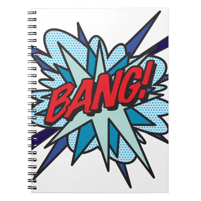 Caderno Espiral Treino de BANG Retro Comic Book Pop Art (Frente)