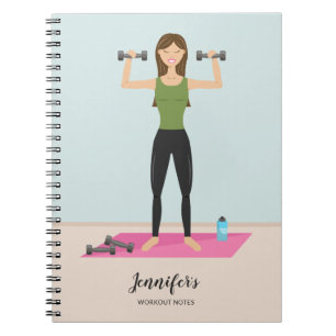 Caderno Espiral Treino de Levantamento de Peso Menina Personalizáv