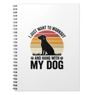 Caderno Espiral Treino e Passeio Com Meu Cachorro Vintage Amante d