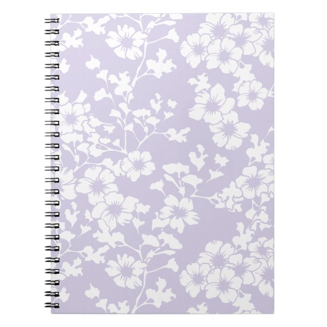 Caderno Espiral Trellis Floral - Lavanda Desbotada (Frente)