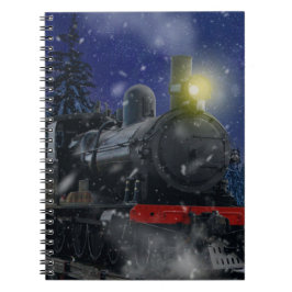 Caderno Espiral Trem de Natal na neve             