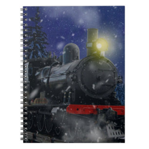 Caderno Espiral Trem de Natal na neve