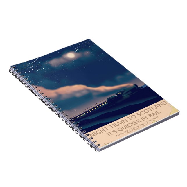 Caderno Espiral Trem noturno para a Escócia (Lado Direito)