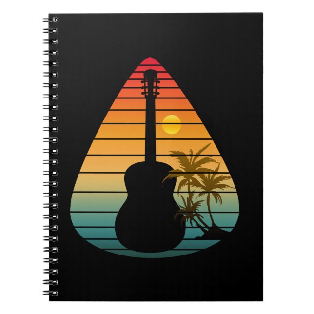 CADERNO ESPIRAL TRENDAR GUITAR PICK SUNSET (Frente)