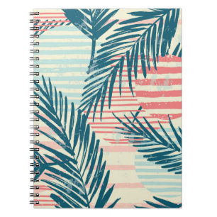 Caderno Espiral Trendência de padrão exótico uniforme com palma