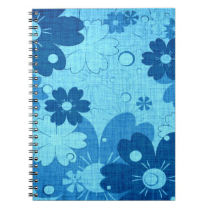 Caderno Espiral Trendy Blue Floral Vintage