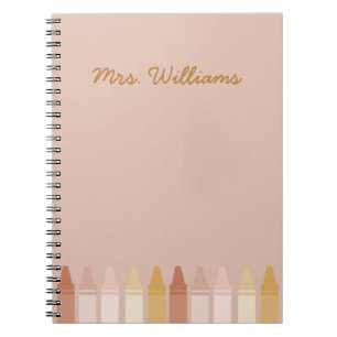 Caderno Espiral Trendy Boho Colors Crayon Nome do Professor