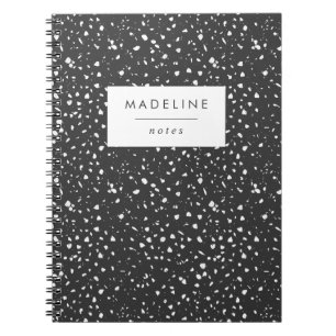 Caderno Espiral Trendy Charcarbonus Cinzas e White Terrazzo