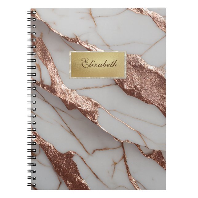 Caderno Espiral Trendy Copper Glitter Marble (Frente)