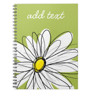 Caderno Espiral Trendy Daisy Floral Illustração - limão e amare