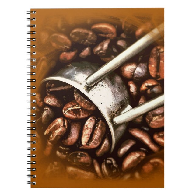 Caderno Espiral Trendy Elegante Café Beans Moderno Design Legal (Frente)