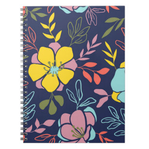 Caderno Espiral Trendy floresce um padrão perfeito. Flo da pequena