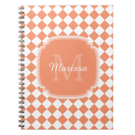 Caderno Espiral Trendy Light Orange Verificado Nome Monograma