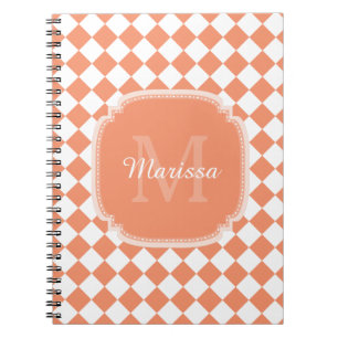 Caderno Espiral Trendy Light Orange Verificado Nome Monograma