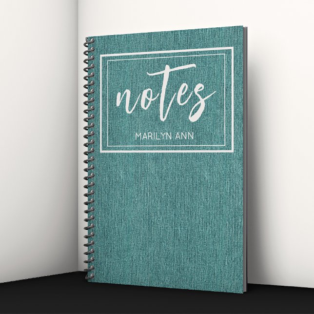 Caderno Espiral Trendy Teal Denim Print Classic Spiral (Criador carregado)