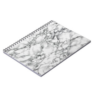 Caderno Espiral Trendy White Marble Stone