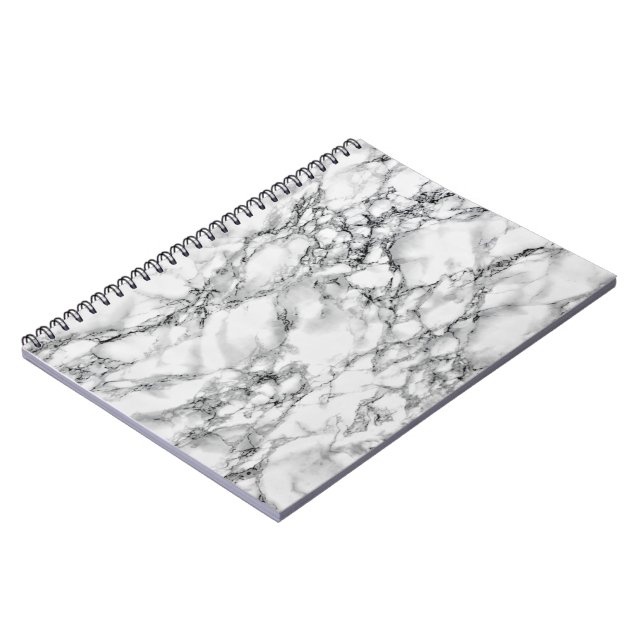 Caderno Espiral Trendy White Marble Stone (Left Side)