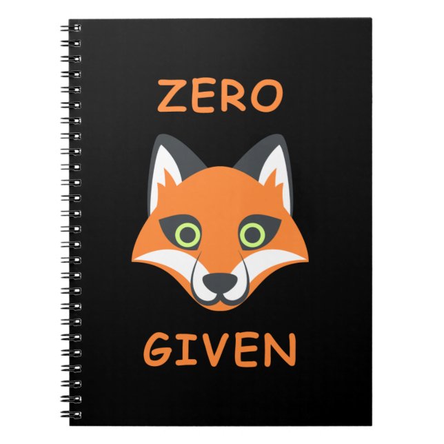 Caderno Espiral Trendy Zero Fox dada frase Emoji Cartoon (Frente)