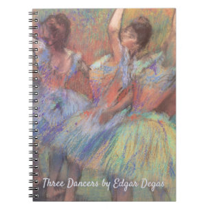 Caderno Espiral Três Dançarinas de Edgar Degas, Arte de Balé Antig