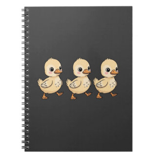 Caderno Espiral Três Ducklings Andando em Fila - Bonito