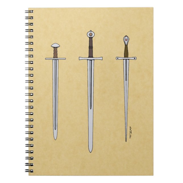 Caderno Espiral Três Espadas Medievais 2016 (Frente)