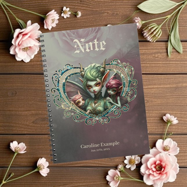 Caderno Espiral Três fadas os companheiros do coração mágico (Criador carregado)