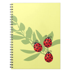 Caderno Espiral Três joaninhas afortunados