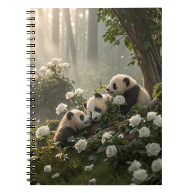 Caderno Espiral Três Pandas Cons (Frente)