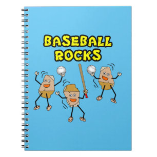 Caderno Espiral Três Rochas de Beisebol