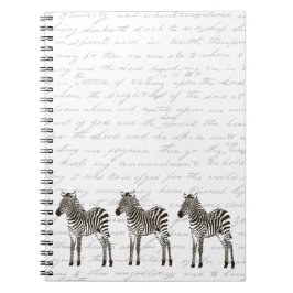 Caderno Espiral Três Zebras