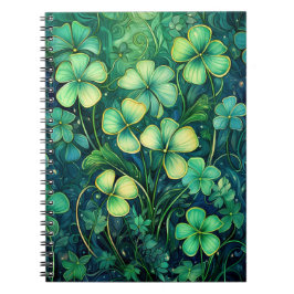 CADERNO ESPIRAL TREVO DE TRÊS FOLHAS CELTA IRLANDESA VERDE