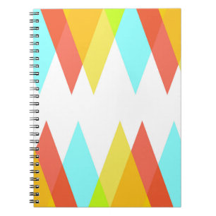 Caderno Espiral Triângulos do amarelo, do vermelho e do azul do