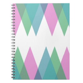 Caderno Espiral Triângulos rosas e verdes