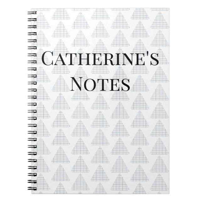Caderno Espiral Triângulos Tartan Azuis (Frente)