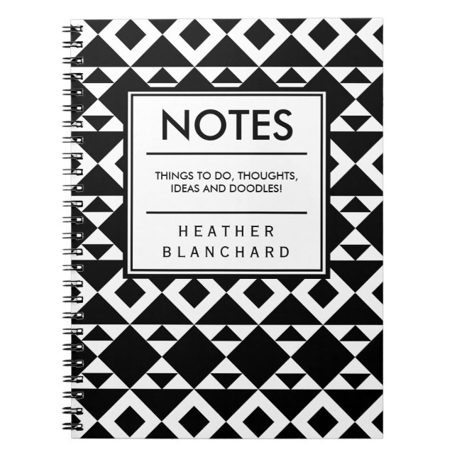 Caderno Espiral Triângulos Tribais (Frente)