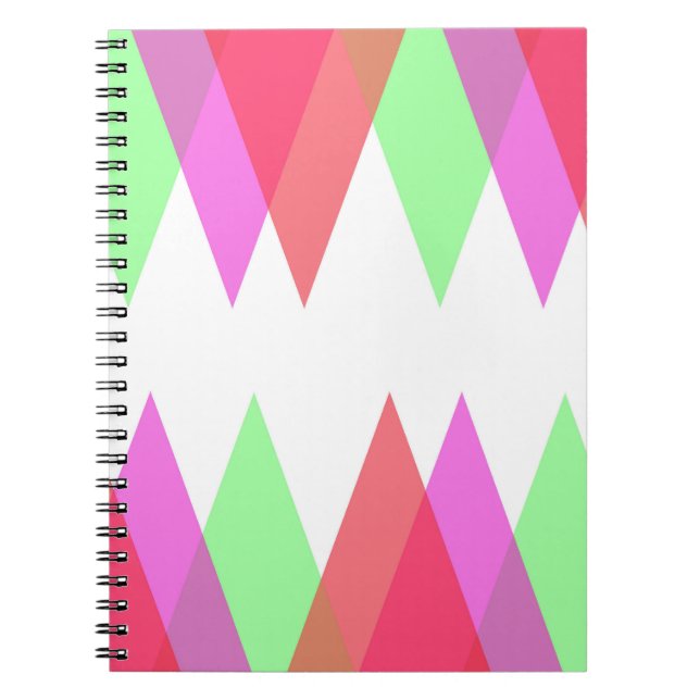 Caderno Espiral Triângulos vermelhos e verdes (Frente)
