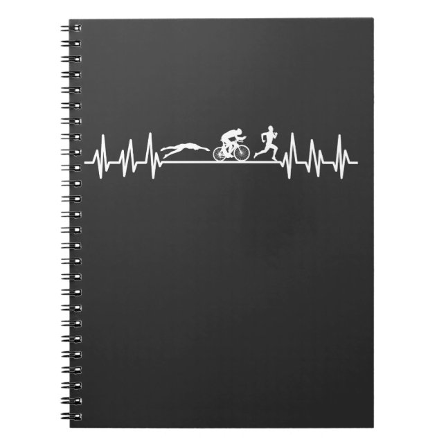 Caderno Espiral Triathlon heartbeat Sportman Bike Natação Run Athl (Frente)