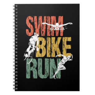 Caderno Espiral Triathlon Vintage Natação Bike Run