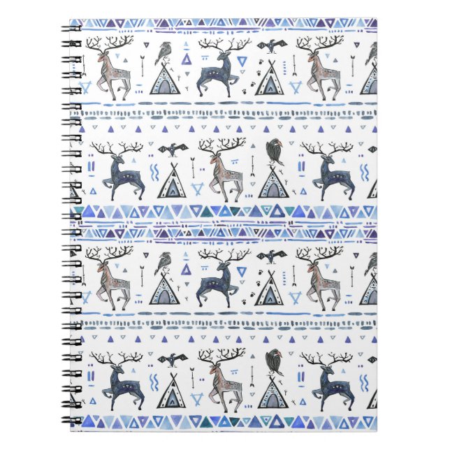 Caderno Espiral Tribal, animais sonham, sem problemas. (Frente)