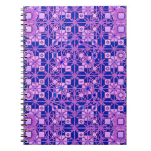 Caderno Espiral Tribal Batik - tons de roxo