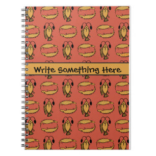 Caderno Espiral Tribal de Peixes de Crocodilo Amarelo-Vermelho do