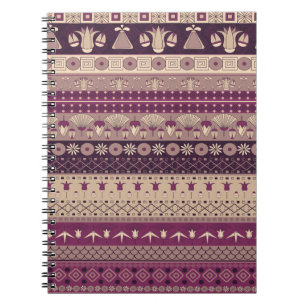 Caderno Espiral Tribal Egípcio: Antigo Sem Costura