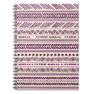 Caderno Espiral Tribal étnico: padrão geométrico sem costura.