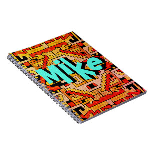 Caderno Espiral Tribal/Padrão Étnico Geométrico e Seu Nome