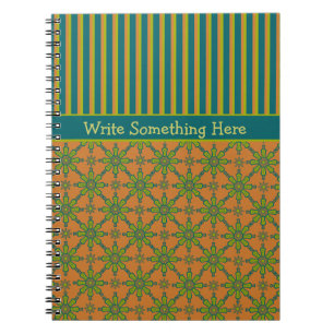 Caderno Espiral Tribal Rust, Verde, Teal: Notebook Espiral
