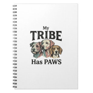 Caderno Espiral Tribo de Cães Tem Patas Desenho de Gravura Vintage