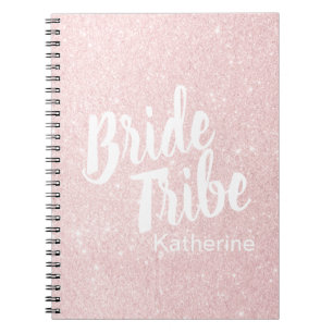 Caderno Espiral Tribo de noiva de ouro de rosa de pintinho bonito