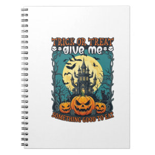Caderno Espiral Trick Or Treat Halloween Casa Assombrada Abóboras