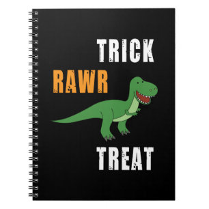 Caderno Espiral Trick Rawr Treat Cute Halloween Tyrannosaurus Rex