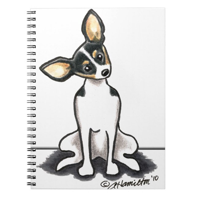 Caderno Espiral Tricolor Rat Terrier Sit Bonito (Frente)